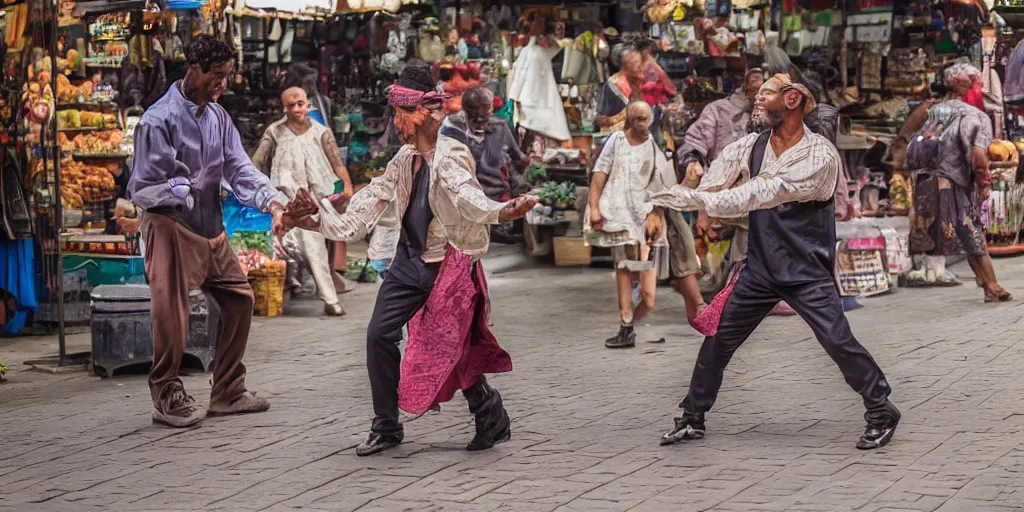 Image similar to the man caught on camera dances in the market, highly detailed, 8 k, masterpiece, super resolution.