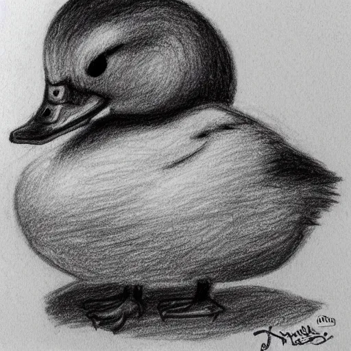 Prompt: scary drawing of Duck