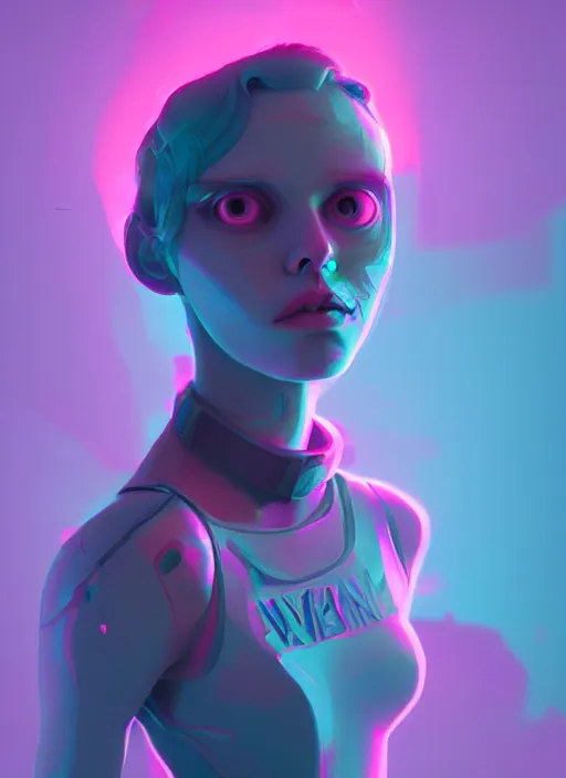 Prompt: a portrait of a pretty sewer punk young lady by beeple