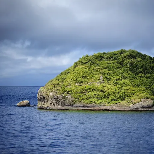 Prompt: a naturalistic bbc picture an island with the shape of a dog face