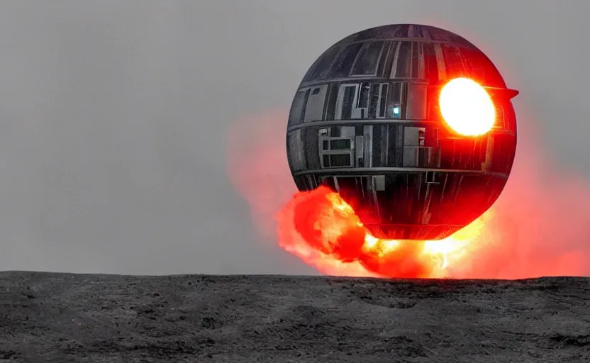 Image similar to death star blowing up another death star