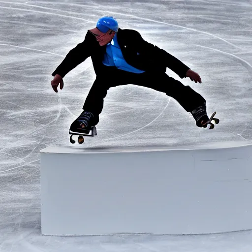 Prompt: bernie sanders skating in the x games backflip photography 4 k espn