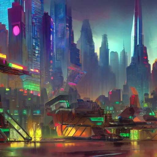 Prompt: concept art new york city in the year 2 2 0 0, futuristic solar punk aesthetic, bold colors, by tyler edlin, artstation