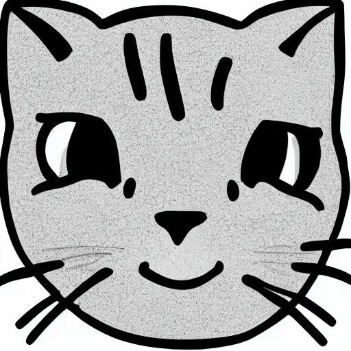 Prompt: A friendly cat, image suitable for use as an icon, simple cartoon style