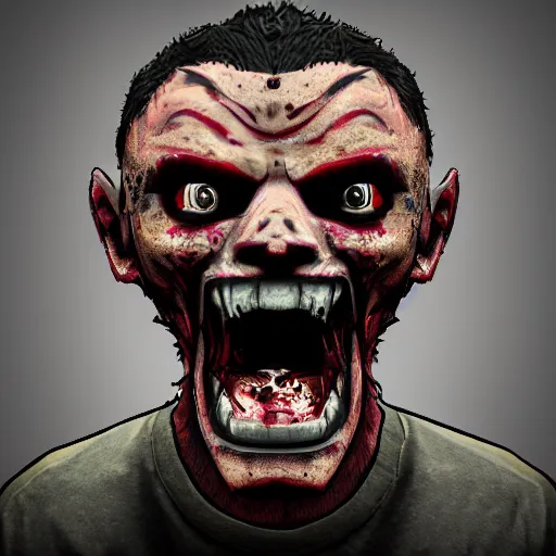 Image similar to zombie - head gta v game symbol, style of stephen bliss, urban apocalypse, icon, symbol, unreal engine, octane render