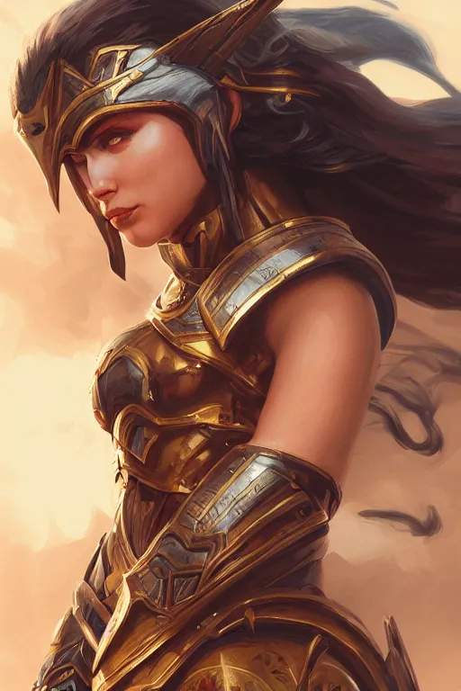 Image similar to amazon valkyrie athena, d & d, fantasy, portrait, highly detailed, headshot, digital painting, trending on artstation, concept art, sharp focus, illustration, art by artgerm and greg rutkowski and magali villeneuve