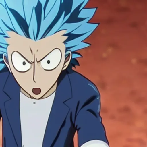 Image similar to Rick Sanchez in one punch man 4K detailed super realistic