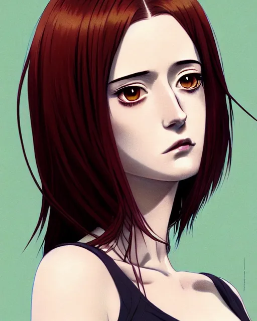 Image similar to portrait Anime as eva green girl cute-fine-face, brown-red-hair pretty face, realistic shaded Perfect face, fine details. Anime. realistic shaded lighting by Ilya Kuvshinov katsuhiro otomo ghost-in-the-shell, magali villeneuve, artgerm, rutkowski, WLOP Jeremy Lipkin and Giuseppe Dangelico Pino and Michael Garmash and Rob Rey
