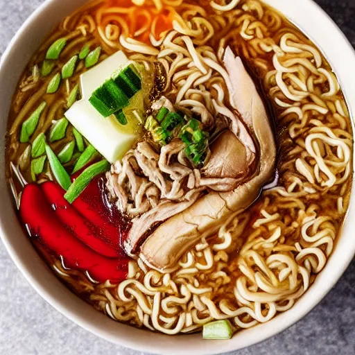 Prompt: a close up cookbook illustration of a bowl of ramen noodles