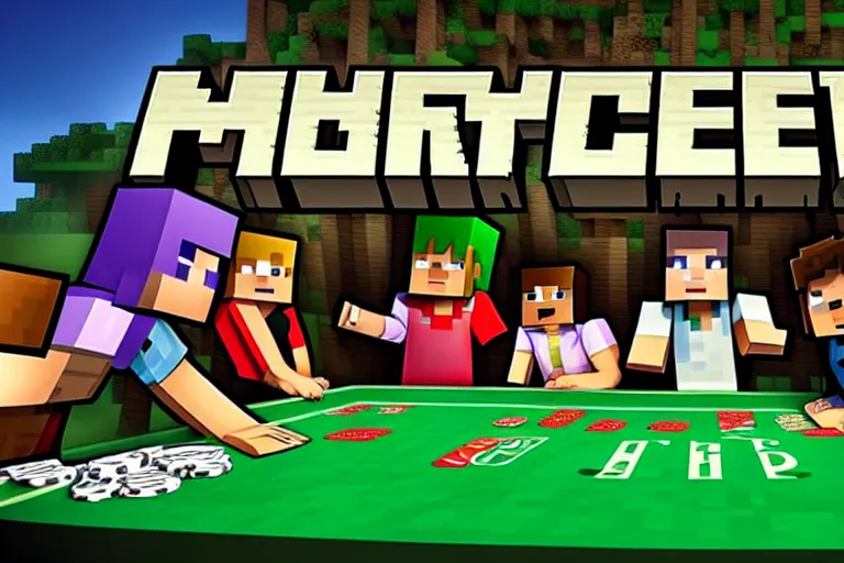 Image similar to minecraft poker edition, game poster, official Trailer