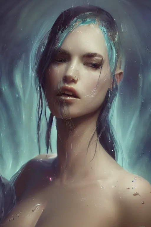 Image similar to A fancy portrait of a Very very attractive succubi by Greg Rutkowski, beeple, Sung Choi, Mitchell Mohrhauser, Maciej Kuciara, Johnson Ting, Maxim Verehin, Peter Konig, final fantasy, macro lens , 8k photorealistic, cinematic lighting, HD, high details, dramatic, dark atmosphere, trending on artstation