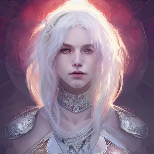 Image similar to portrait white hair knights of Zodiac girl, Sliver ice color reflected armor, in ruined Agora of Athens Sunrise, ssci-fi and fantasy, intricate and very very beautiful and elegant, highly detailed, digital painting, artstation, concept art, smooth and sharp focus, illustration, art by tian zi and WLOP and alphonse mucha