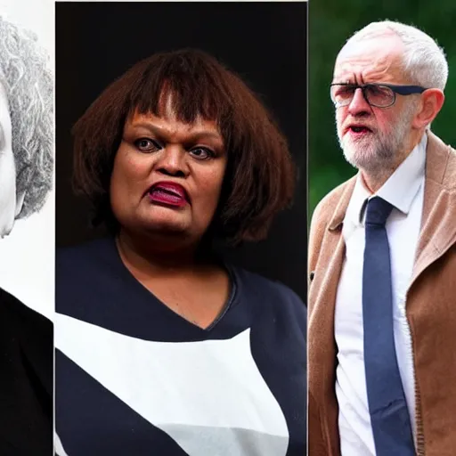 Image similar to a fusion of diane abbott and jeremy corbyn