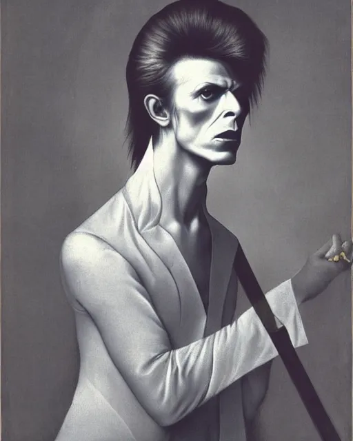 Image similar to david bowie by jean auguste dominique ingres