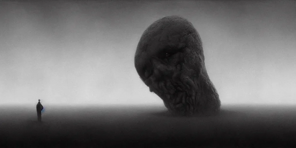 Image similar to Movie still directed by Zdzisław Beksiński, gloomy and eerie atmosphere, fleshy environment, 4k, 8k, trending on artstation