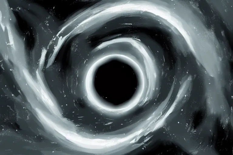 Image similar to black hole in space, acrylic, digital art