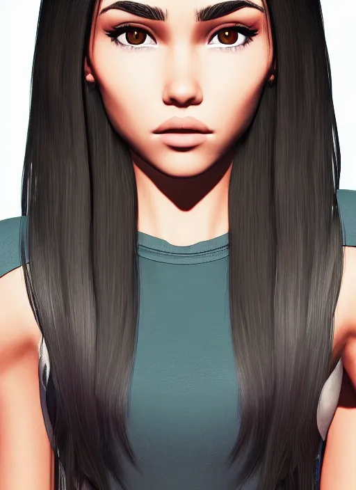 Image similar to Madison Beer as a video game character, digital art, unreal engine, unreal engine render, blender render, render, 4k, coherent