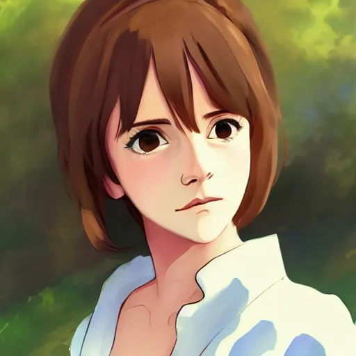 Prompt: emma watson by makoto shinkai