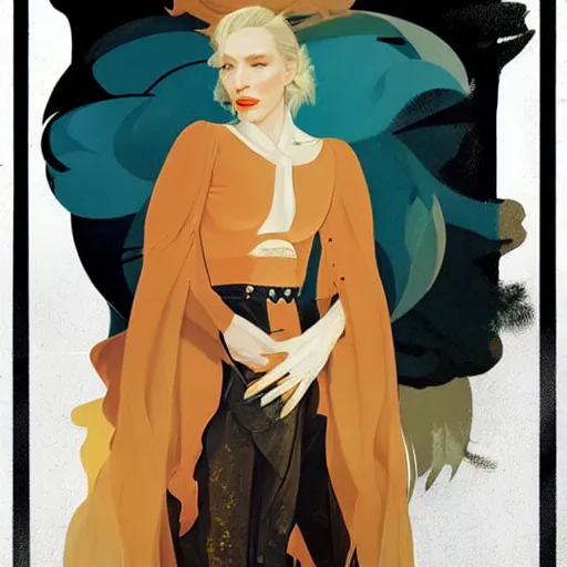 Image similar to cate blanchett, by Sachin Teng + Karol Bak + Rolf Armstrong