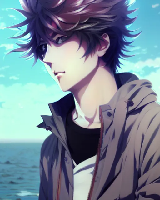 Image similar to extremely attractive soft feminine male anime character screenshot, nagito komaeda, anime, intricate, sharp focus, illustration, highly detailed, digital painting, cell shaded, concept art, matte, art by ilya kuvshinov and kyoto animation and wlop, ruan jia and greg rutkowski, studio quality, masterpiece