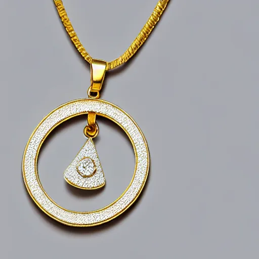 Prompt: a gold chain, with a diamond pendant shaped like a carton of milk