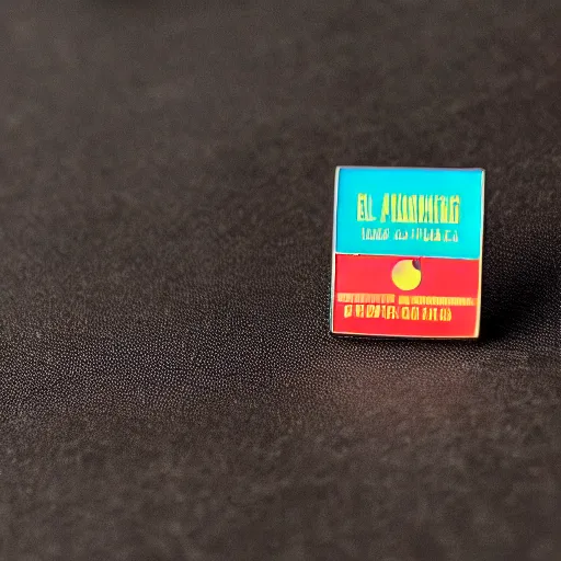 Image similar to a photo of a retro 8 0 s minimalistic clean fire warning enamel pin, studio lighting, behance