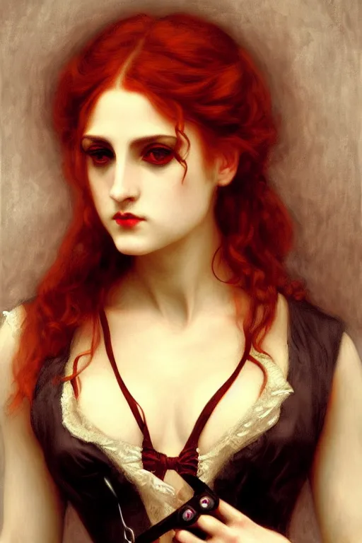 Image similar to steampunk victorian vampire, painting by rossetti bouguereau, detailed art, artstation