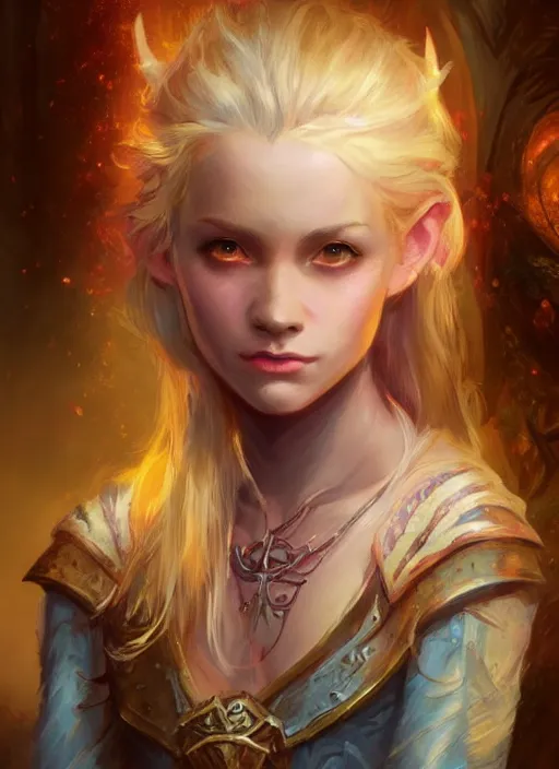 Image similar to young girl, ultra detailed fantasy, dndbeyond, bright, colourful, realistic, dnd character portrait, full body, pathfinder, pinterest, art by ralph horsley, dnd, rpg, lotr game design fanart by concept art, behance hd, artstation, deviantart, hdr render in unreal engine 5