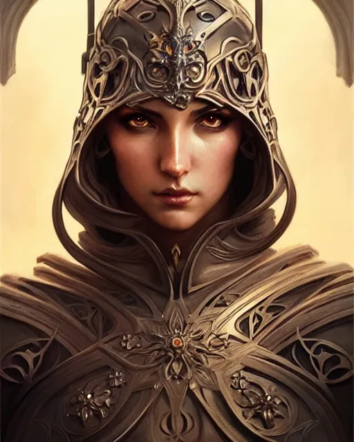 Prompt: Muscular and powerful medieval knight portrait, art nouveau, fantasy, intricate flower designs, elegant, highly detailed, sharp focus, art by Artgerm and Greg Rutkowski and WLOP