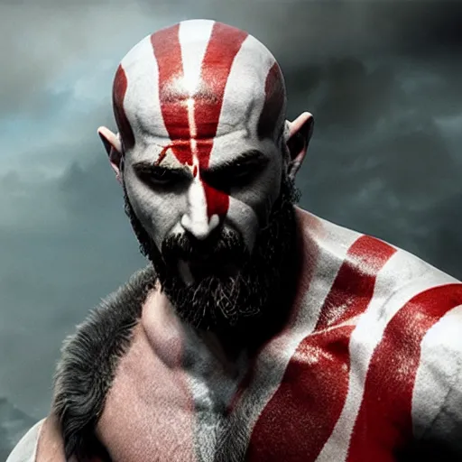 Image similar to Shia LaBeouf as Kratos in God of War, 4k