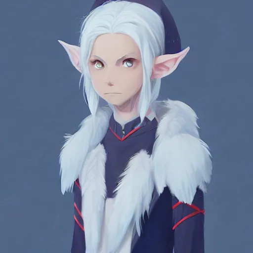 Prompt: an elf with white hair, blue eyes, wearing crow feathers. highly detailed, digital painting, artstation, matte, by makoto shinkai, animation style