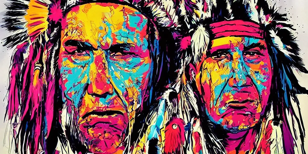 Image similar to of Native American Chief by P Jim Mahfood and Peter max