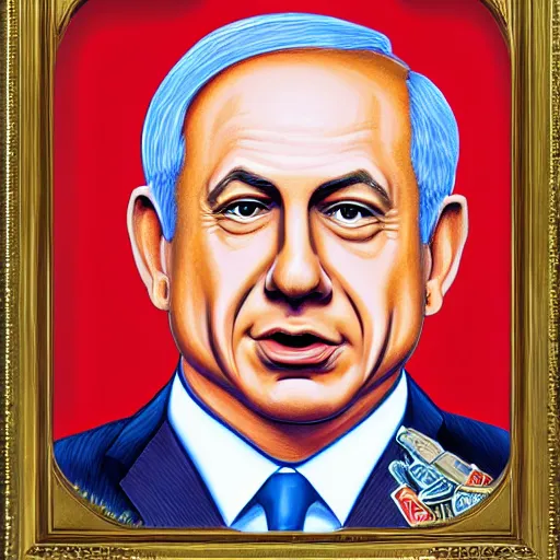 Image similar to benjamin netanyahu by todd schorr