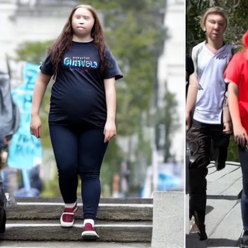 Greta Thunberg, fit body, yoga pants 