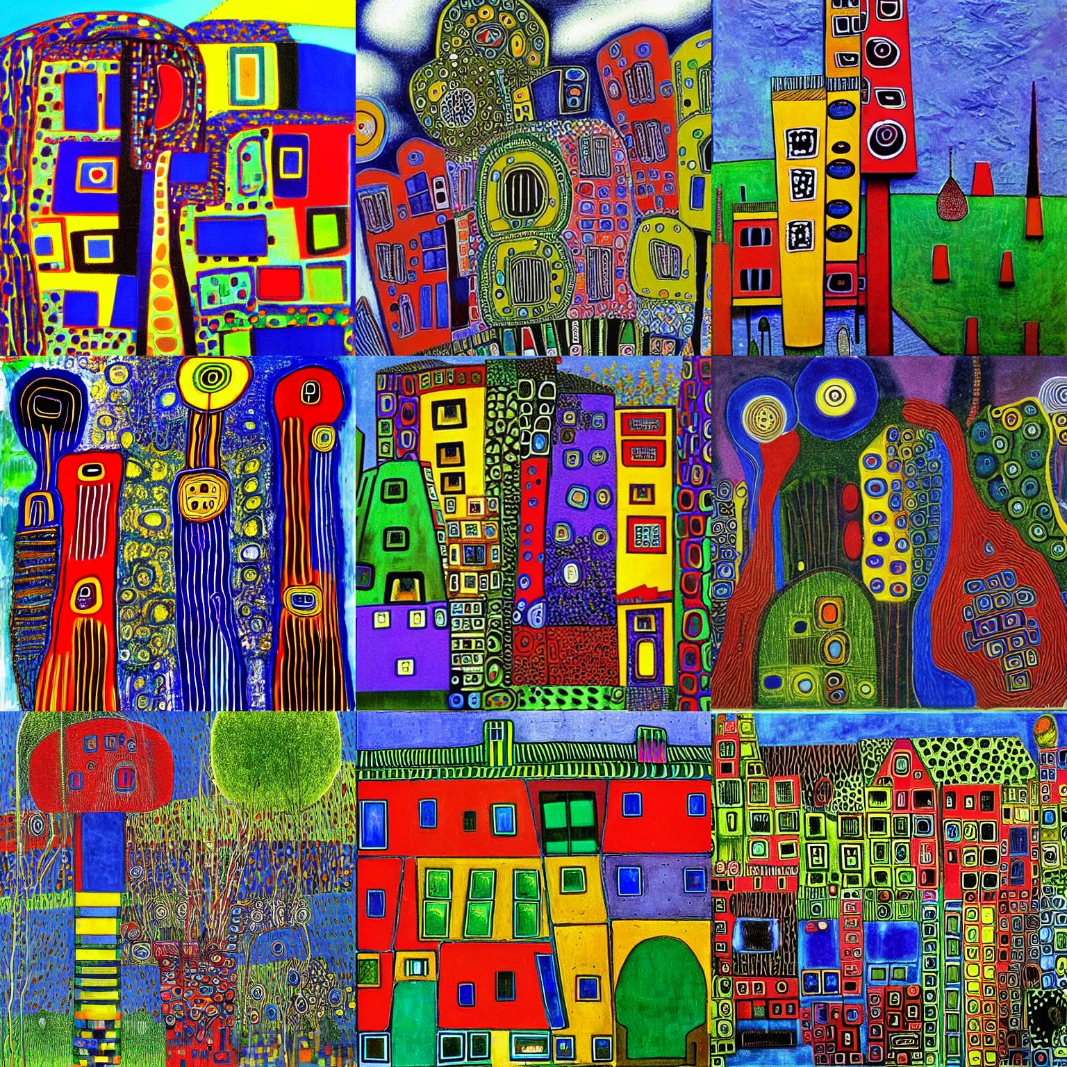 Prompt: an artwork by friedensreich hundertwasser