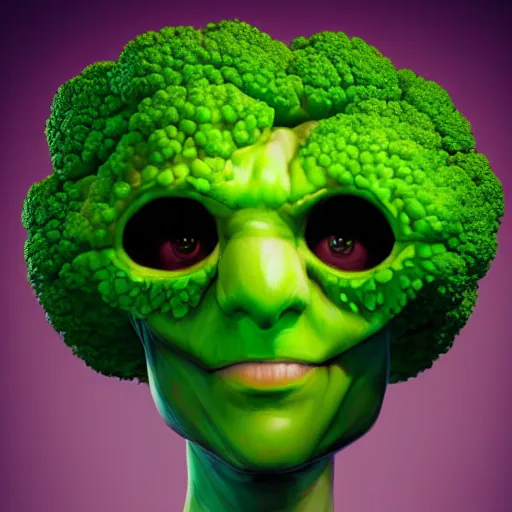 Prompt: A striking epic hyper real comic book style portait painting of a cute happy broccoli, heart shapes in the sky, D&D Concept Art, unreal 5, DAZ, Apex legends concept art, hyperrealistic, octane render, cosplay, RPG portrait, dynamic lighting