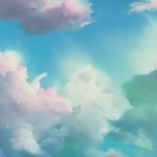 Prompt: cartoony pastel cloud wallpaper, trending on artstation