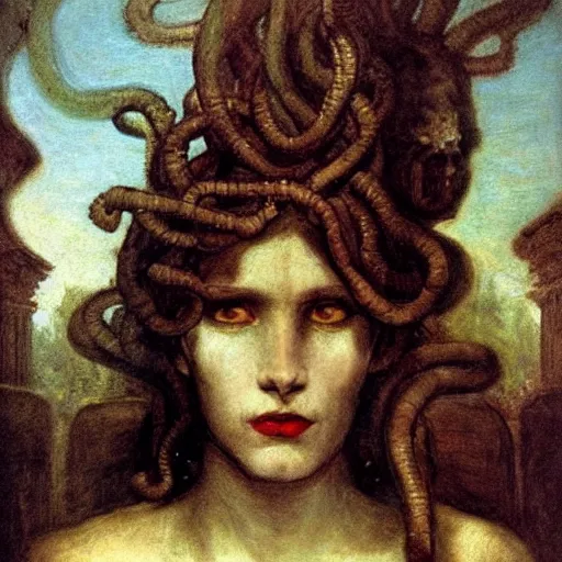 Prompt: Medusa by Arnold Böcklin
