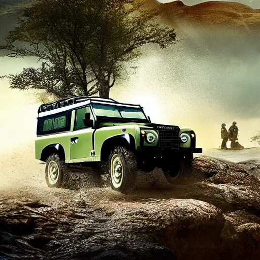 Prompt: a cinematic film still of a land rover in avatar