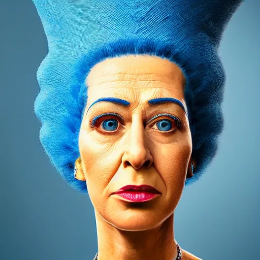 Image similar to stunning award winning hyperrealistic hdr 8 k highly detailed portrait photo of marge simpson as a real human