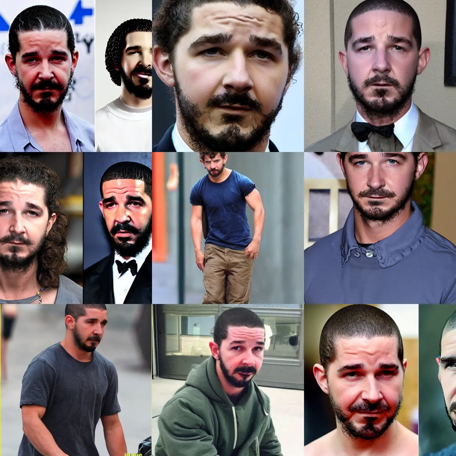 Prompt: shia labeouf drake hybrid