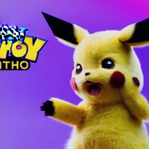 Image similar to sneezing model cute detective pikachu sneezing at a model photoshoot studio lighting by annie leibovitz