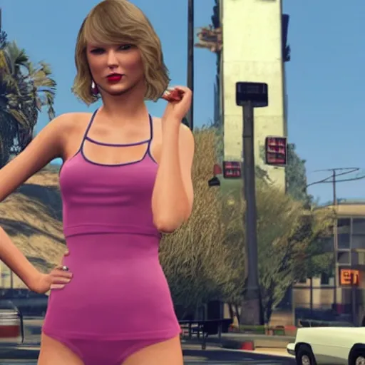 Prompt: Taylor Swift in GTA 5