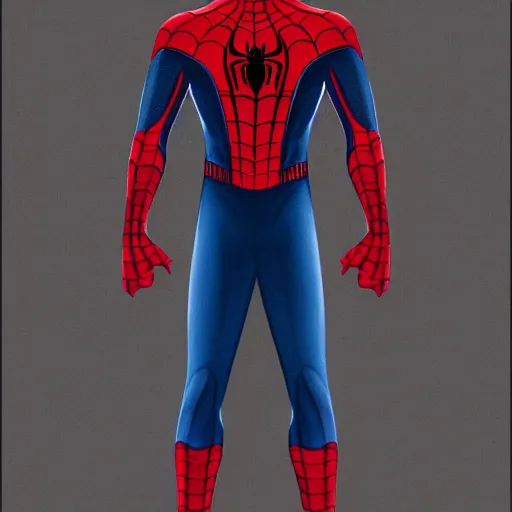 Image similar to portrait of tom holland's spider man, highly detailed, centered, solid color background, digital painting