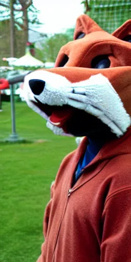 Image similar to me wearing a fox fursuit