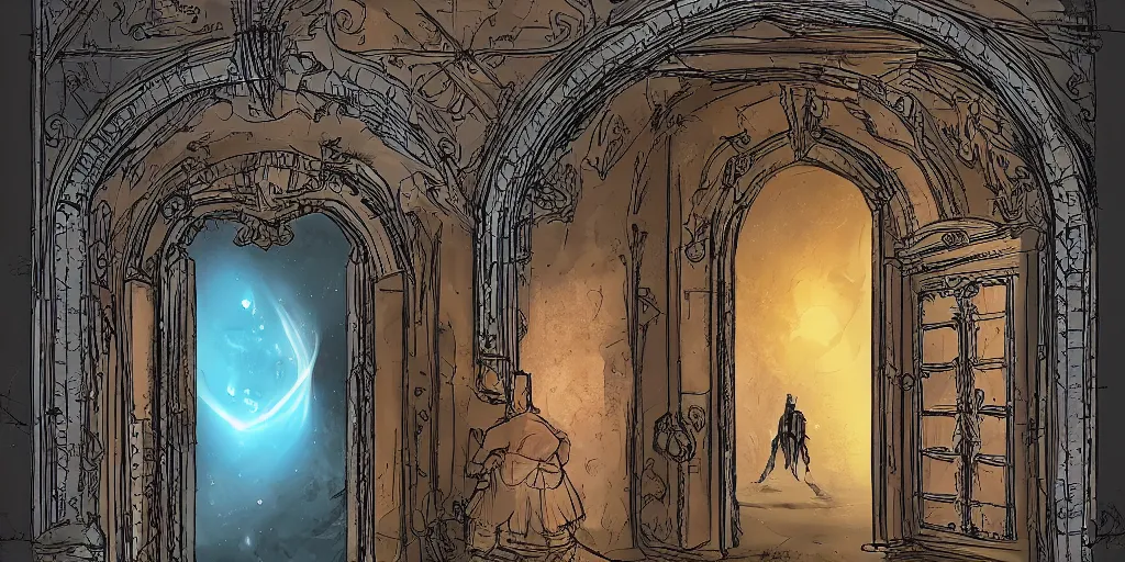 Image similar to Galaghar traveling through doors in Galaverse