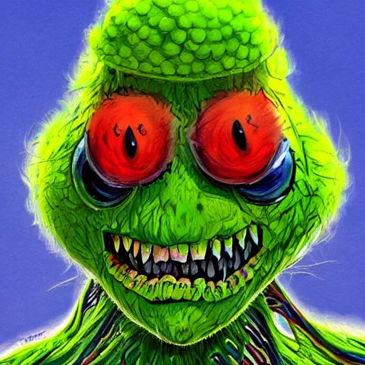 Image similar to a tennis ball monsters ,spider, colorful, digital art, fantasy, magic, trending on artstation, ultra detailed, professional illustration by Basil Gogos