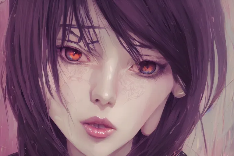 Image similar to portrait of beautiful gothic girl, cute face, intricate, highly detailed, digital painting, official media, anime key visual, concept art, rich vivid colors, ambient lighting, sharp focus, illustration, art by wlop and ilya kuvshinov and makoto shinkai