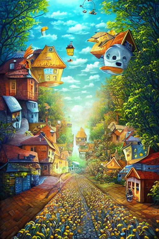 Image similar to by Jacek Yerka and Cyril Rolando