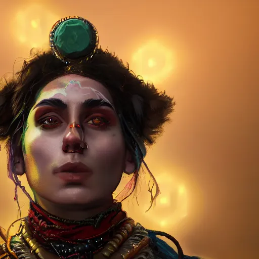 Prompt: an oil art close up portrait of young roma mage with hex magic in style of disco elysium character, gipsy jester character design from ravenloft, 4 k, ultra detail, volumetric lighting, unreal engine, octane render